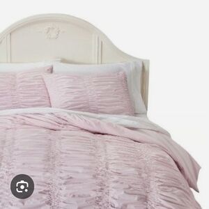 Simply Shabby Chic Pink Ruched Comforter Set